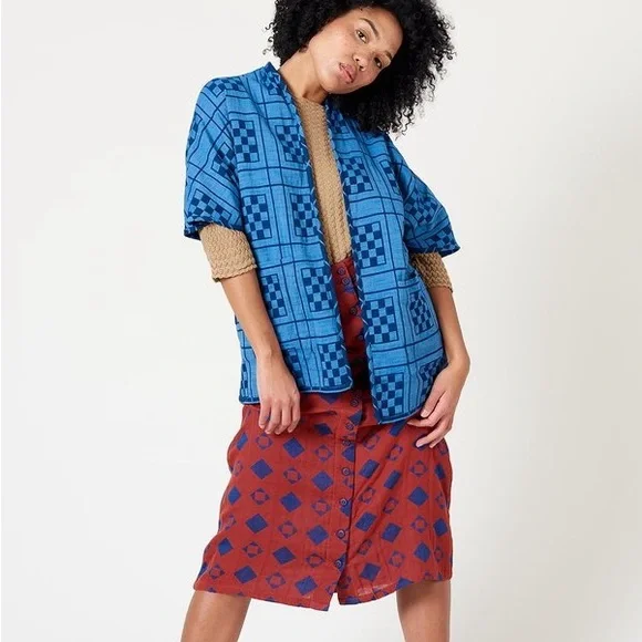 Ace & Jig Capella Jacket in Atlantis / Sail indigo denim blue cotton vguc - Picture 1 of 7